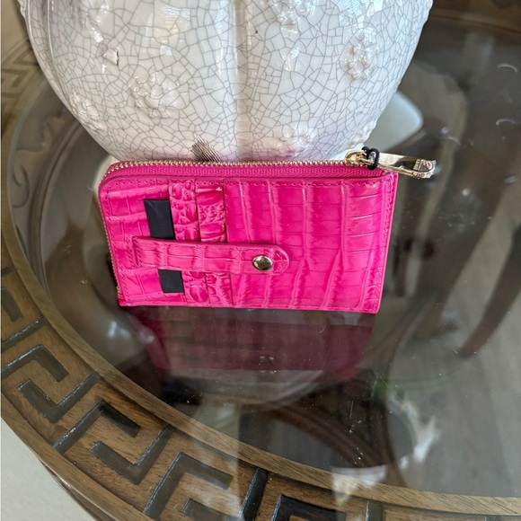 🩷🩷BRAHMIN LENON PARADISE PINK MELBOURNE CROC EMBOSSED LEATHER WALLET!🩷🩷 - Picture 2 of 5